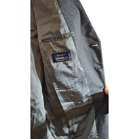 Principe made in Italy gray check Super 110 wool jacket blazer - Picture 3 of 10
